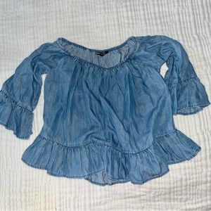 Gianni Bini ladies S thin bell sleeve denim crop top